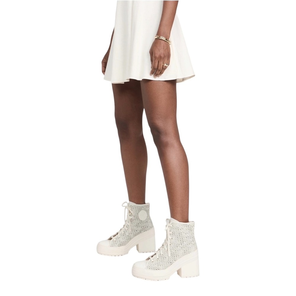 Converse Chuck 70 De Luxe Heel Knit Platform High Top Sneakers White‎ Women's 7
